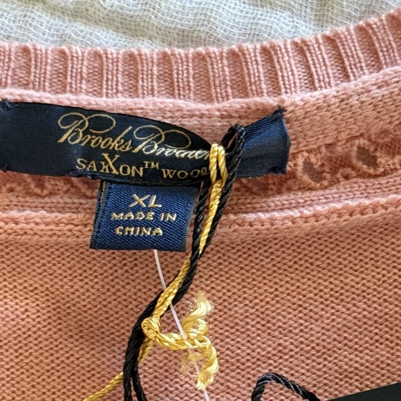 Brooks Brothers Cardigan Womens XL Pink Saxxon Wool Button Front Sweater‎ - Picture 9 of 16